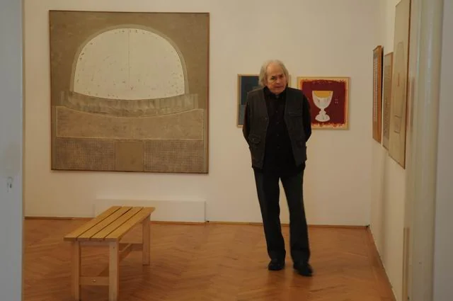 Marin Gherasim în expoziție. Foto: Lucian Muntean