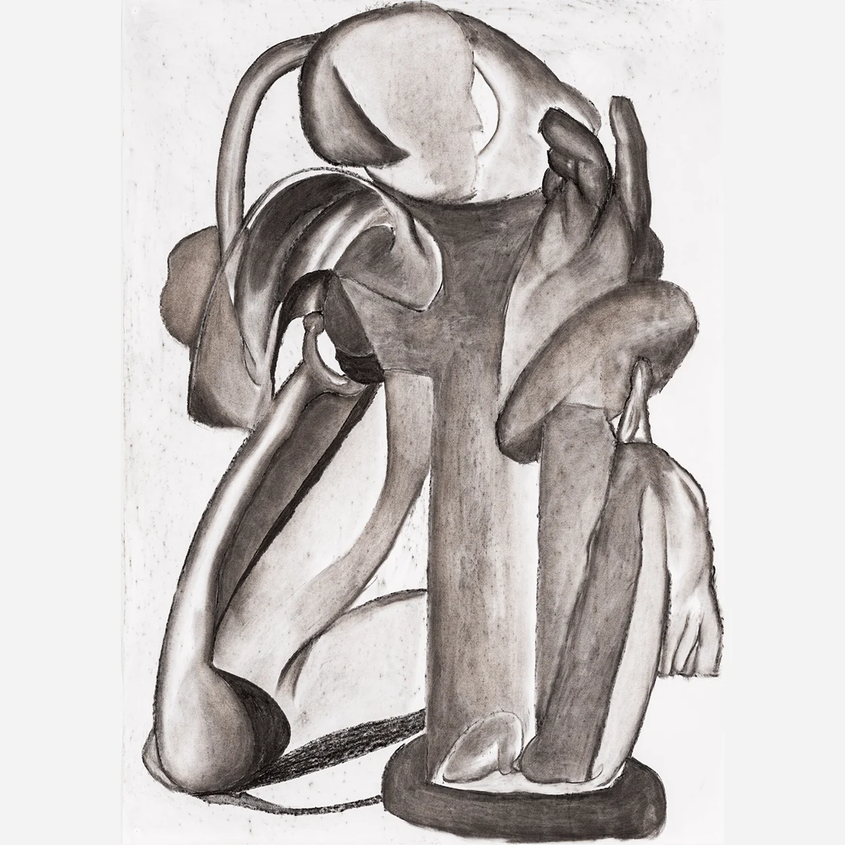 Lucian Hrisav, Fără titlu, cărbune pe hârtie, 50 × 70 cm, 2024. Lucian Hrisav / The H Gallery